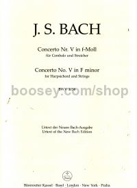 Concerto For Keyboard No. 5 In F Minor (Study Score)